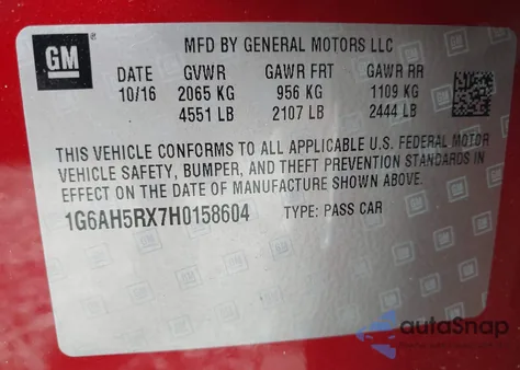 2017 Cadillac Ats Luxury z USA, uszkodzony, nr VIN 1G6AH5RX7H0158604